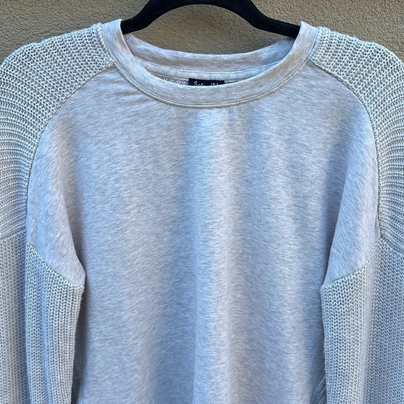 Splendid 🔥 Oversized Sweater With Fleece Crew Neck Gray Sz S - Picture 5 of 7